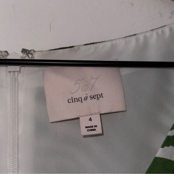 NWOT Cinq a Sept Kacy Green Zebra Print Silky Dress Size 4 - Picture 4 of 13